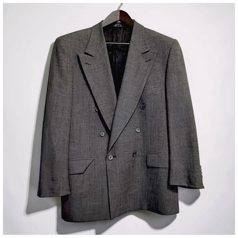 Joseph Abboud JoA II Double Breasted Blazer| 40R | Charcoal Wool | Classic